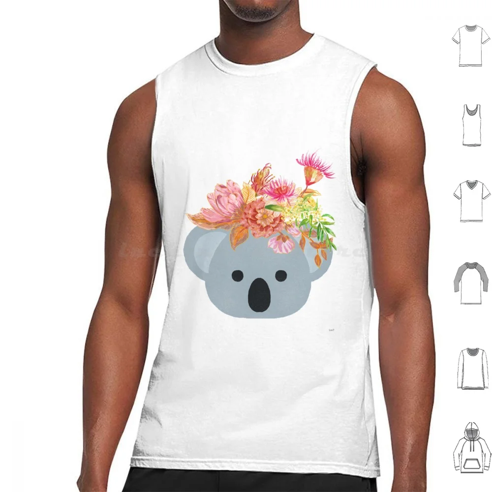 Koala And Flowers Tank Tops Vest Sleeveless Koala Australian Australian Flowers Aussie Cute Design Animal Native Flowers Kids