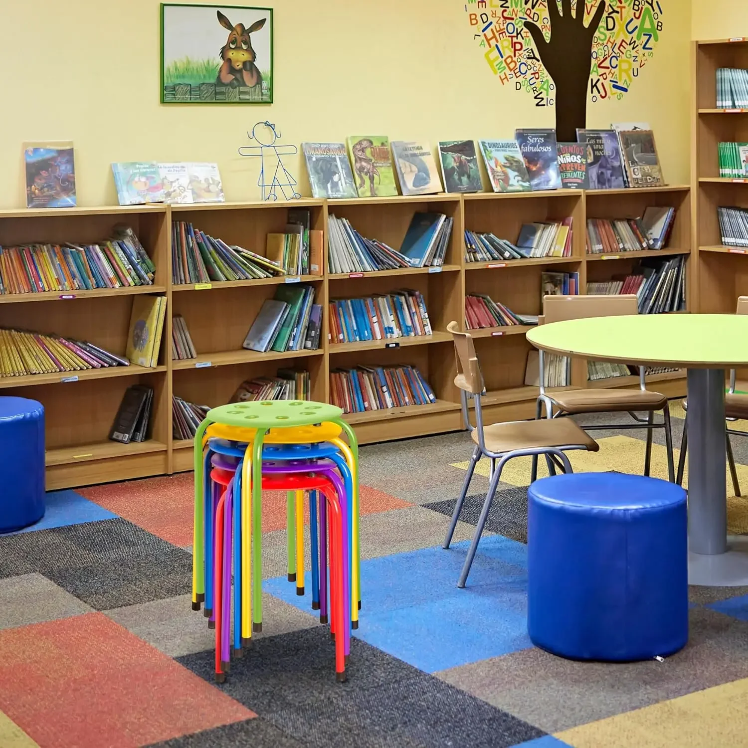 Commercial Furniture Stacking Stools for Kids and Adults, 17.75