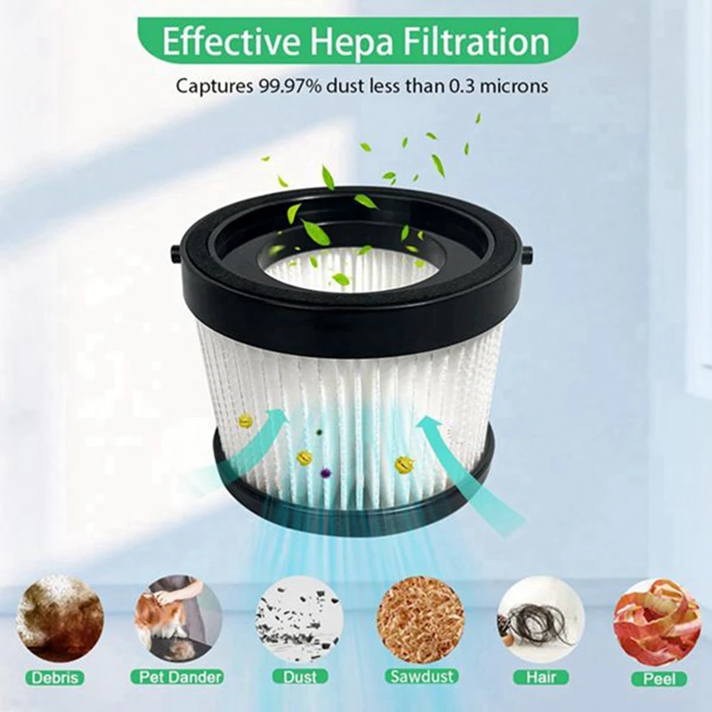 فلتر فراغي محمول باليد من HEPA ، 8 مرشحات بغطاء فوم ، فرشاة واحدة متينة ، DCV5011H ، 4 عبوات ، DCV501HB