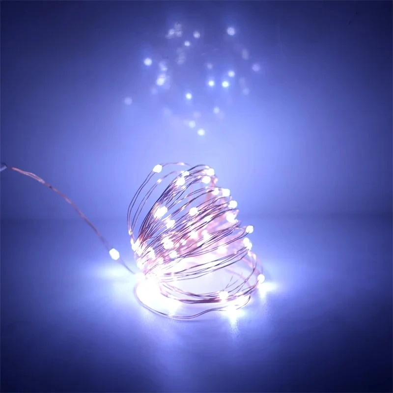 1M-10M LED String Lights 10-100LEDs Battery Powered Silvery Wire Fairy Light Warm/Cool White Decor Light For Christmas Party