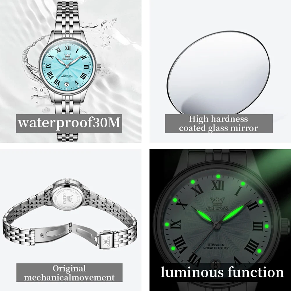 Women's Roman Numerals Chronograph Date Quartz Watch