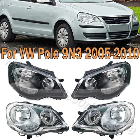 Front Bumper Headlight Head Light Lamp Fog Light White Or Black Type Headlight Assembly For VW POLO 9N3 2006 2007 2008 2009 2010