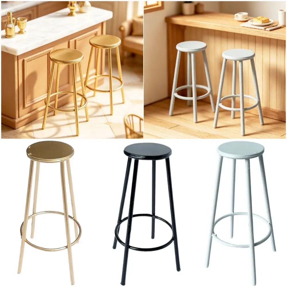 1:12 Scale Dollhouse Simulation Stool Miniature Figurine Dollhouse Decor Mini Dollhouse Furniture Scene Layout Photo Props
