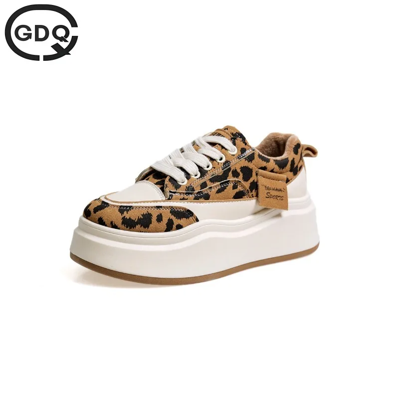 

GDQQ Women Platform Leopard Sport Casual Shoe New Sneakers Autumn Winter Designer Trend Running Shoe Walk Travel Mujer Zapatos