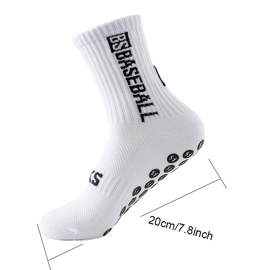 4 أزواج من الجوارب الرجالية النسائية غير القابلة للانزلاق لكرة القدم وكرة السلة والبيسبول والرجبي وكرة القدم وركوب الدراجات والجري والتنس والتزلج قابلة للتنفس