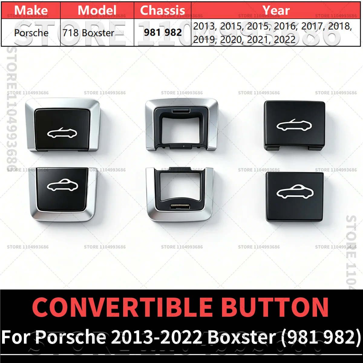 For Porsche 2013 2014 2015 2016 2017 2018 2019 2020 2021 2022 718 Boxster 981 982 Console Operating Combination Switch Assembly