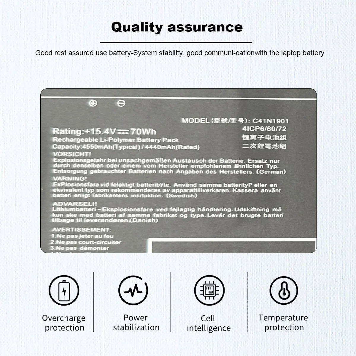 DXT NEW Laptop Battery C41N1901 70WH For ASUS ZenBook Duo UX481FA UX481FL UX481F UX481FLY UX4000F UX4000FL 0B200-03520000