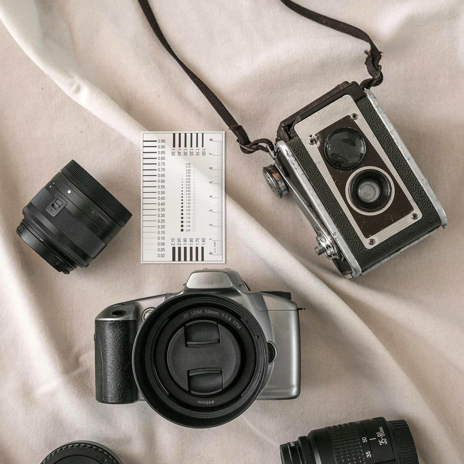 

2Pcs Measurement Tool Set Multi Functional Film Ruler Transparent Crack Width Gauge High Precision Spot Detection Surface Defect