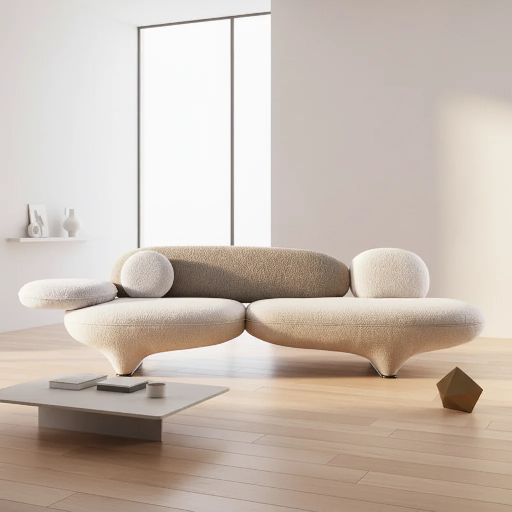 &c Designer Double Sofa Simple Aisle Reception Area for Clothing Store Stylish Flying Saucer Lobby Sponge Sectional