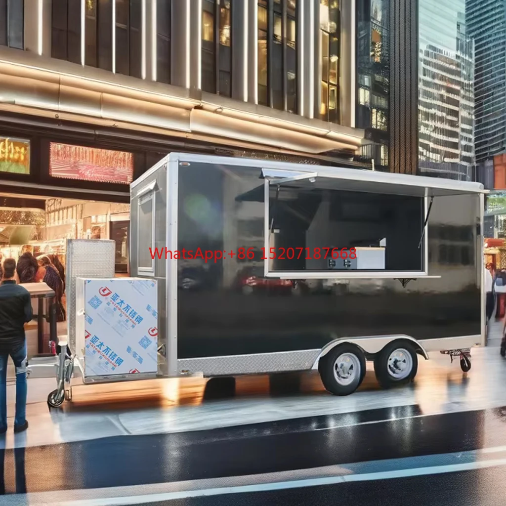 China Food Truck Mobile Commercial Trailer Caravan Sells Licensed Food Truck Ice Cream Food Truck