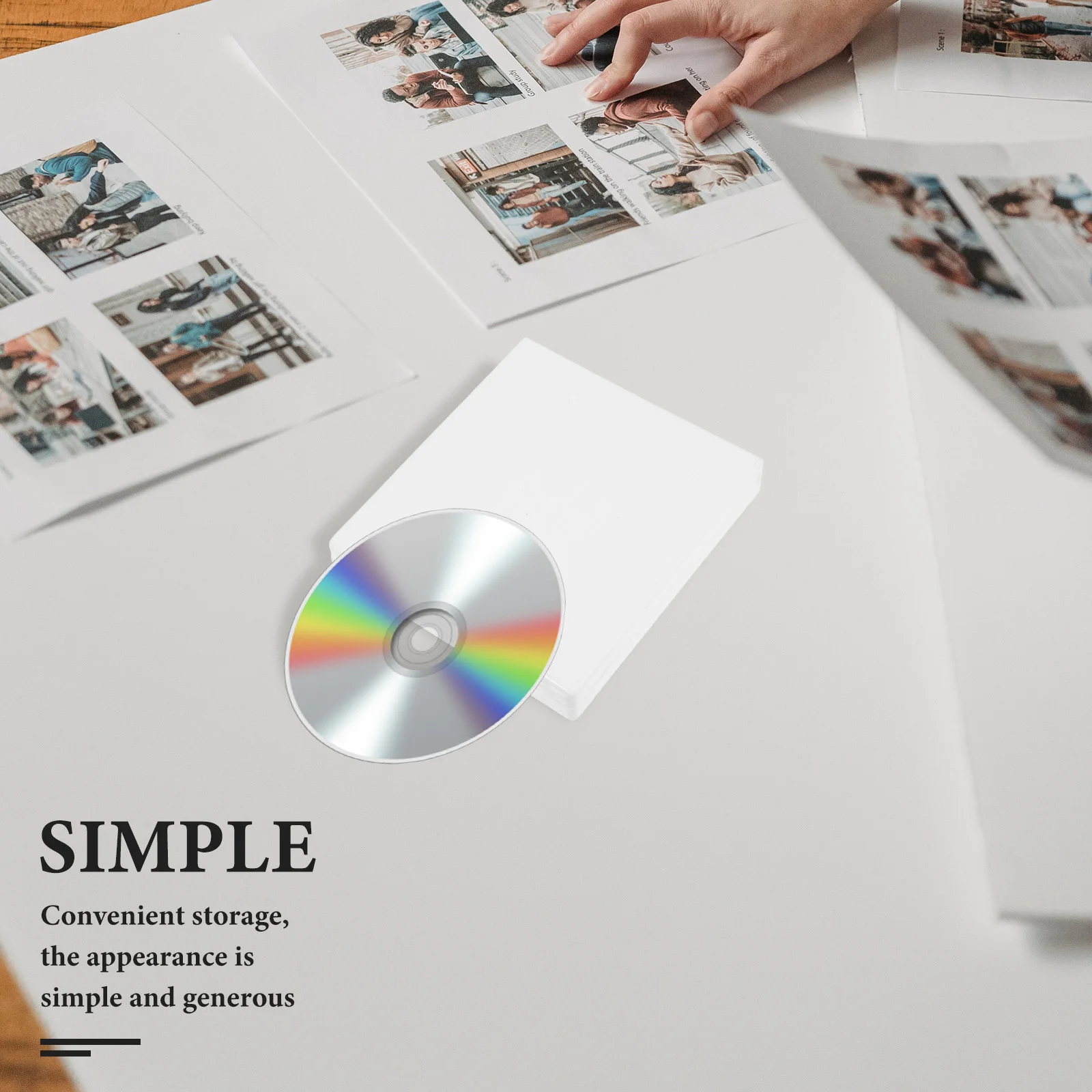 

1pc Dvd Case Plastic Box Insertable Pages 12-Disc Storage Organizer Cd Holder Portable Disc Case White Scratch-Proof Simple