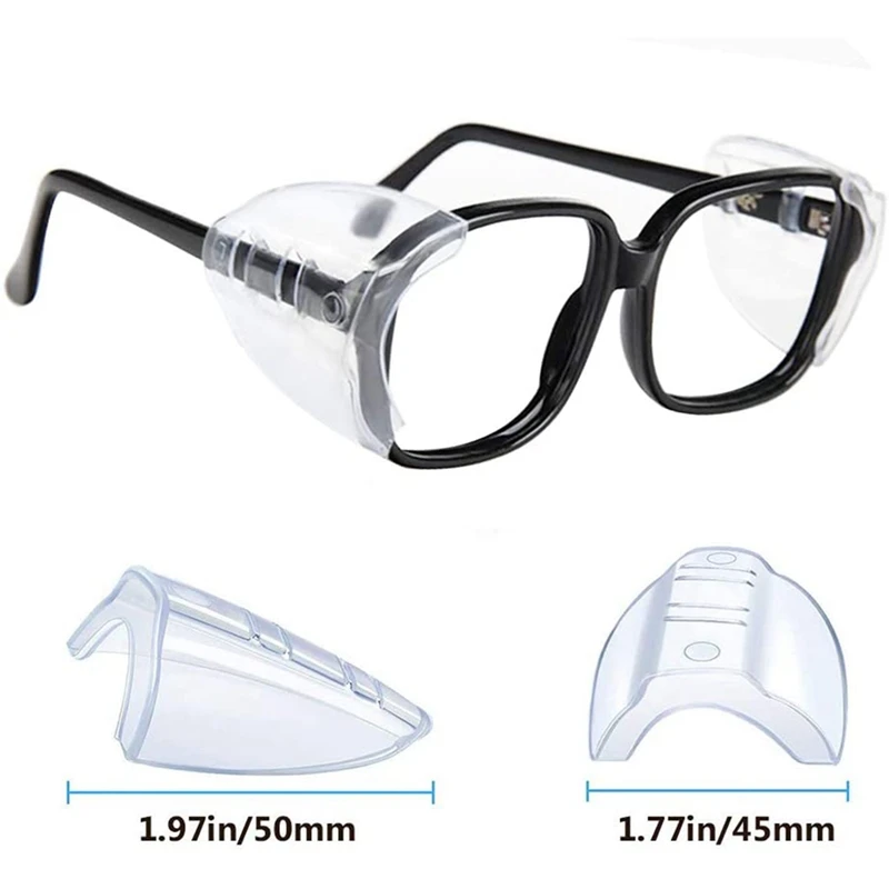 Side For Eyeglasses Glasses Slip On Clear Side For Safety Glasses Eye Protection Glasses 4 Pairs