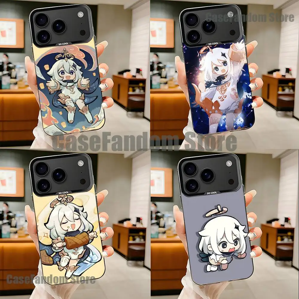 

P-Paimon G-GenshinS Black Matte Shockproof CoverPhone Case For iPhone 17,16,15,14,13,12,11,Pro,Max,Plus