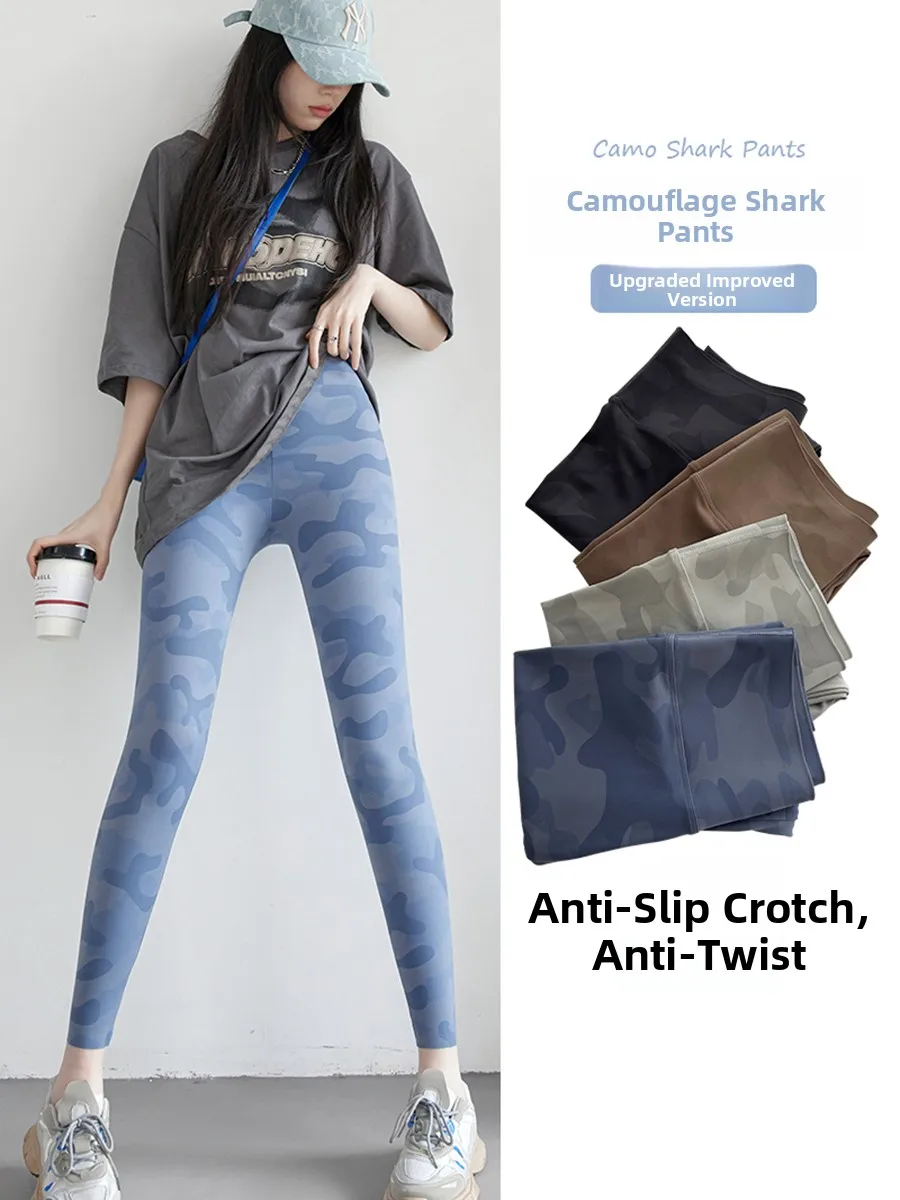 

Camouflage arkskin Yoga Pants Women's High Waist Slim Fit Sport Fitn Running Trousers Thin Model Abdomen Lifting Butt La...