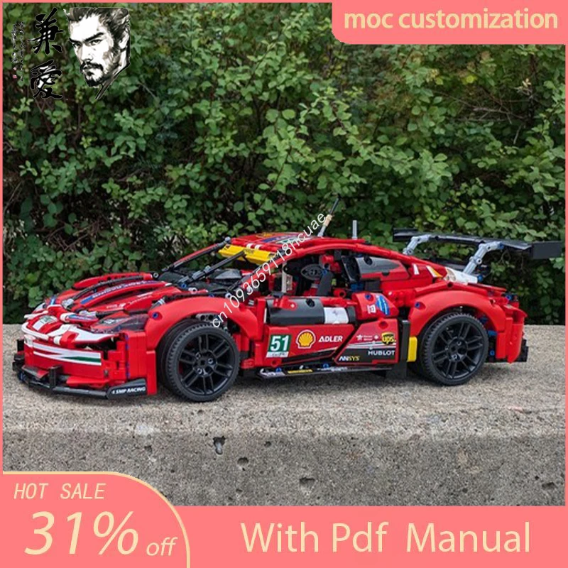 

1604PCS Technical Racing Porsched 911 RSR Supercar Model Building Blocks Moc-42096 Vehicle Bricks Toys Kids Adult Gifts