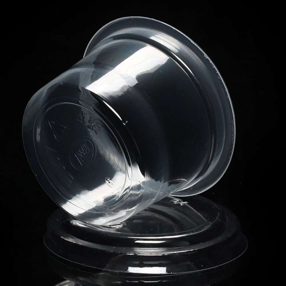 

100pcs 3.1Oz Disposable Plastic Cups Clear Portion Containers Lids For Jelly Yogurt Mousses Sauce Ice Cream Condiments