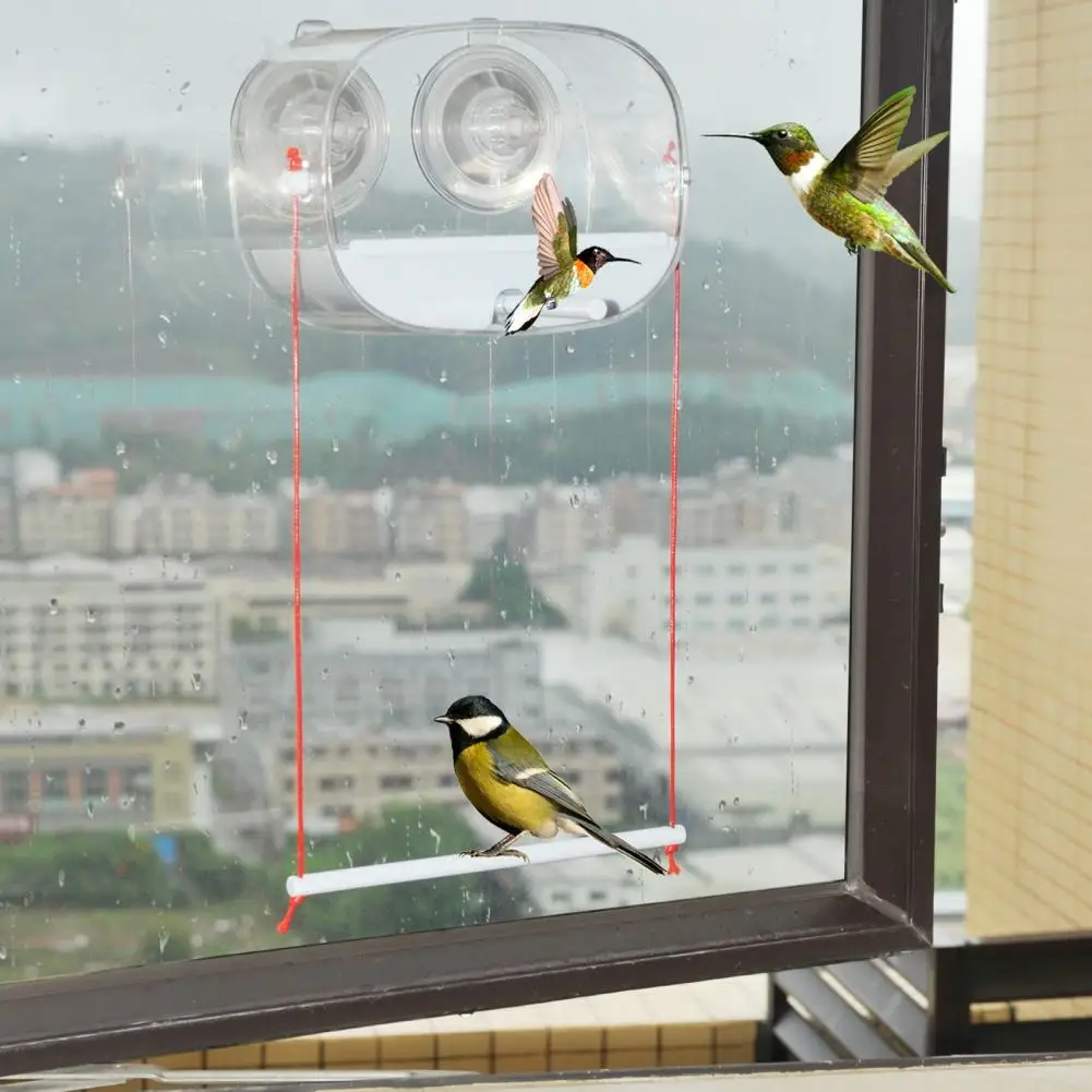 Secure Attachment Bird Feeder Window Bird Feeder with Suction Cup for Hummingbirds Outdoor Bird Food for Watching for Multiple