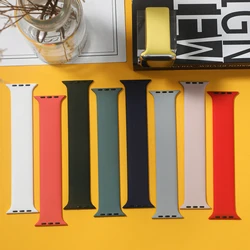 Silicone Solo Loop Strap For Apple Watch Band 44mm 40mm 45mm 49mm 41 Elastic Belt bracelet iWatch series ultr2 SE 6 7 8 9 Strap