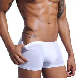 Calzoncillos de seda de hielo para hombre, Bóxer fresco, ropa interior de maletero, bragas, pantalones cortos de pijama, ropa de estar por casa, pantalones Arrow