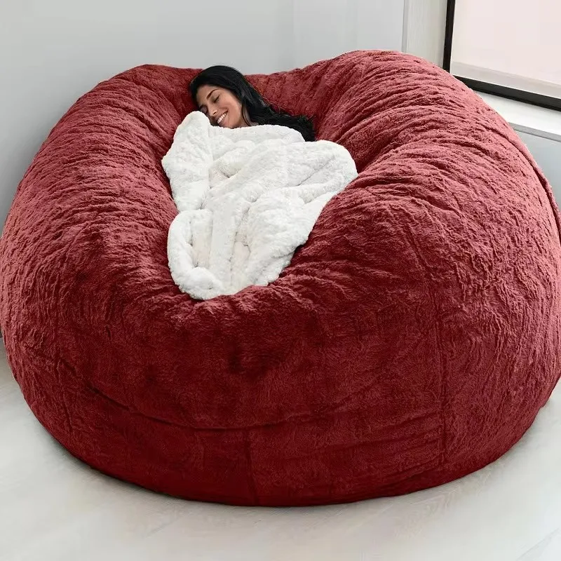 Lazy Sofa Foam Bed Bean Bag Double Three Bedroom Plush Bean Rice Fabric Recliner Sand Bean Bag Lazy Sofa Set