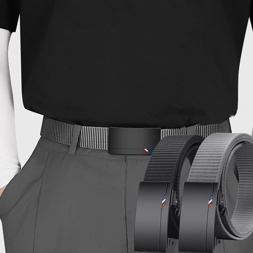 

Fashionable Retro Men's Automatic Buckle Canvas Belt Simple Men's Outdoor Sports Belt Trendy Men's Casual Wear Belt