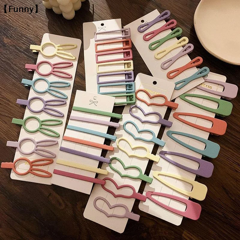 7 pinces à cheveux en résine givrée multicolores, jolies pinces à cheveux géométriques, barrettes à bec de canard, accessoires pour cheveux pour femmes et filles, coiffure [drôle]