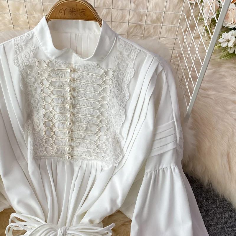 Abito da principessa bianco stile corte palazzo vintage da donna elegante cena formale banchetto matrimonio fata abito Lolita abiti con coulisse