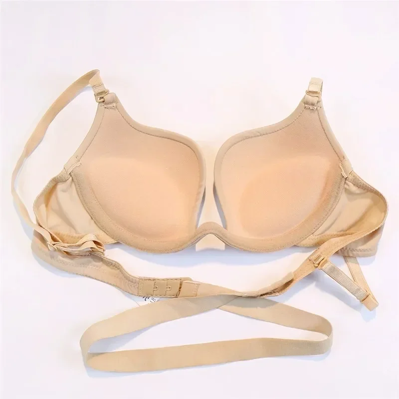 Lencería Sexy con espalda descubierta para mujer, sujetador Invisible profundo en U, ropa interior sin costuras con cuello bajo, sujetador de realce