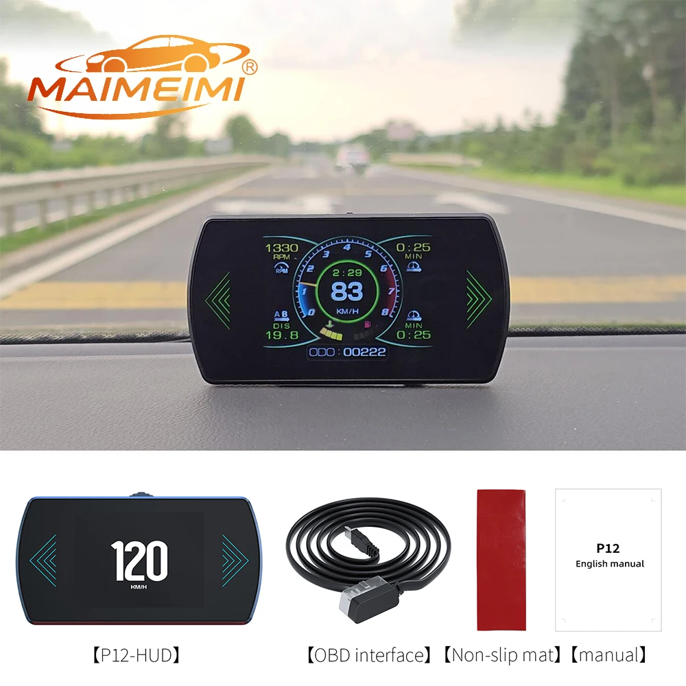 OBD2 Car Speed Speedometer Car Head Up Display with RPM, Water Temperature, Voltage, Fuel Consumption Turbine Pressure