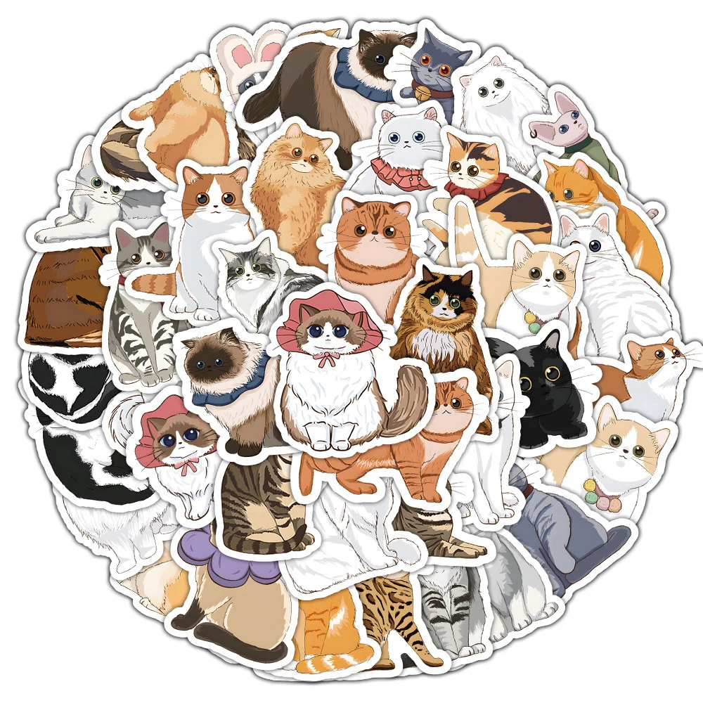 

10/30/50PCS Cute Cartoon Cat Anime Stickers Kawaii Cartoon Graffiti Decal DIY Scrapbook Laptop Phone Notebook Decoration Sticker