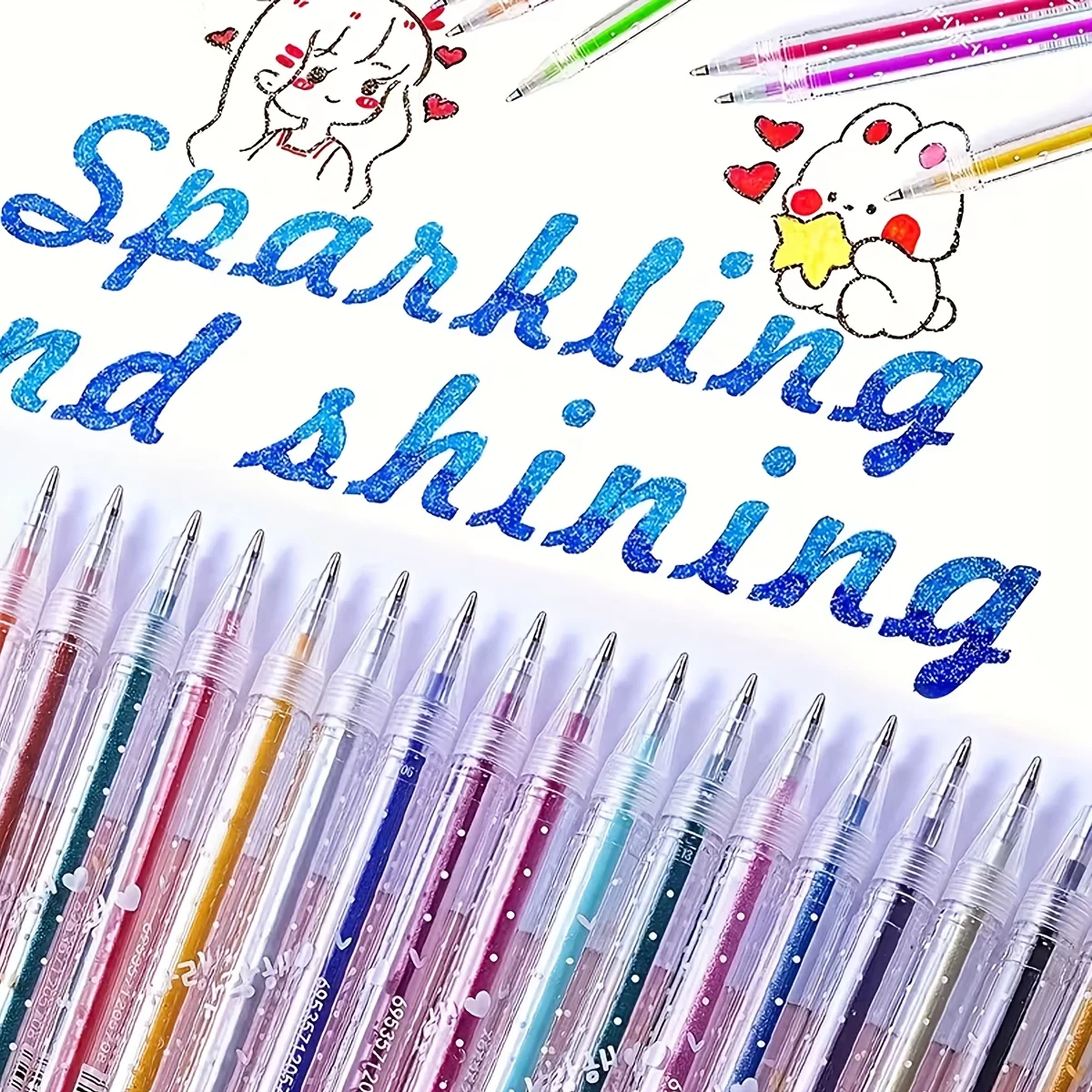 36-color shiny colored highlighter, marking drawing and doodling marker, with smooth writing performance, suitable for use in schools, offices, businesses and exams! Back-to-school gift