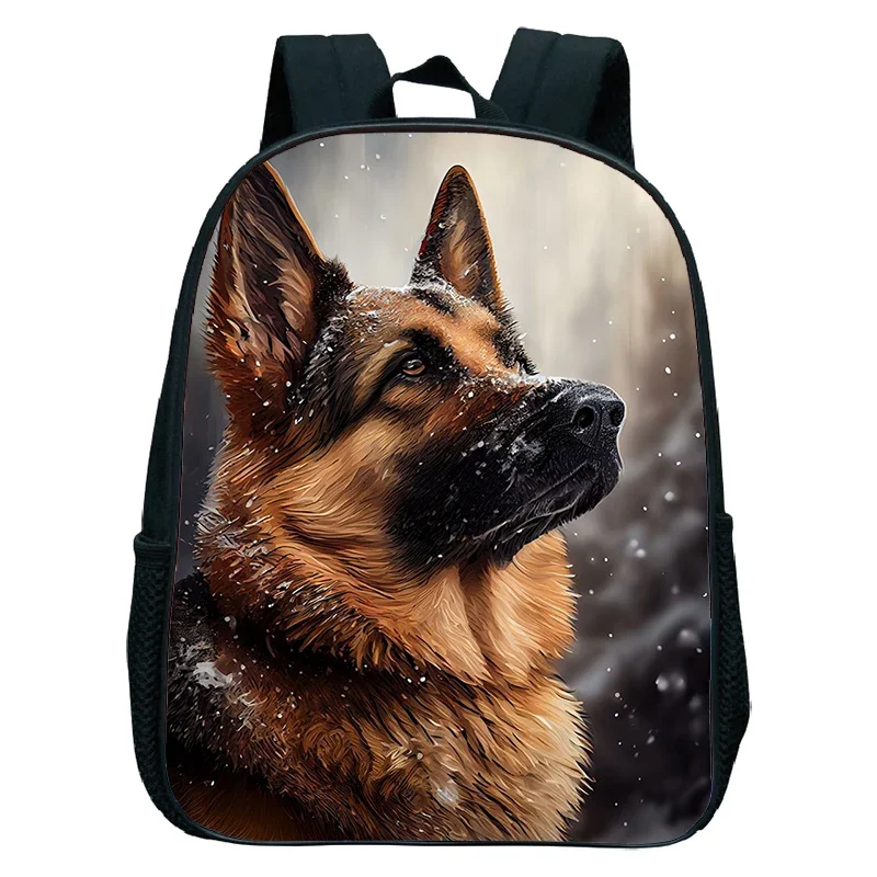 Borse per la scuola materna del pastore tedesco del bambino Zaino per libri per cani Husky per bambini Borse da scuola per bambini da 12 pollici Zaino per ragazzi e ragazze Bulldog