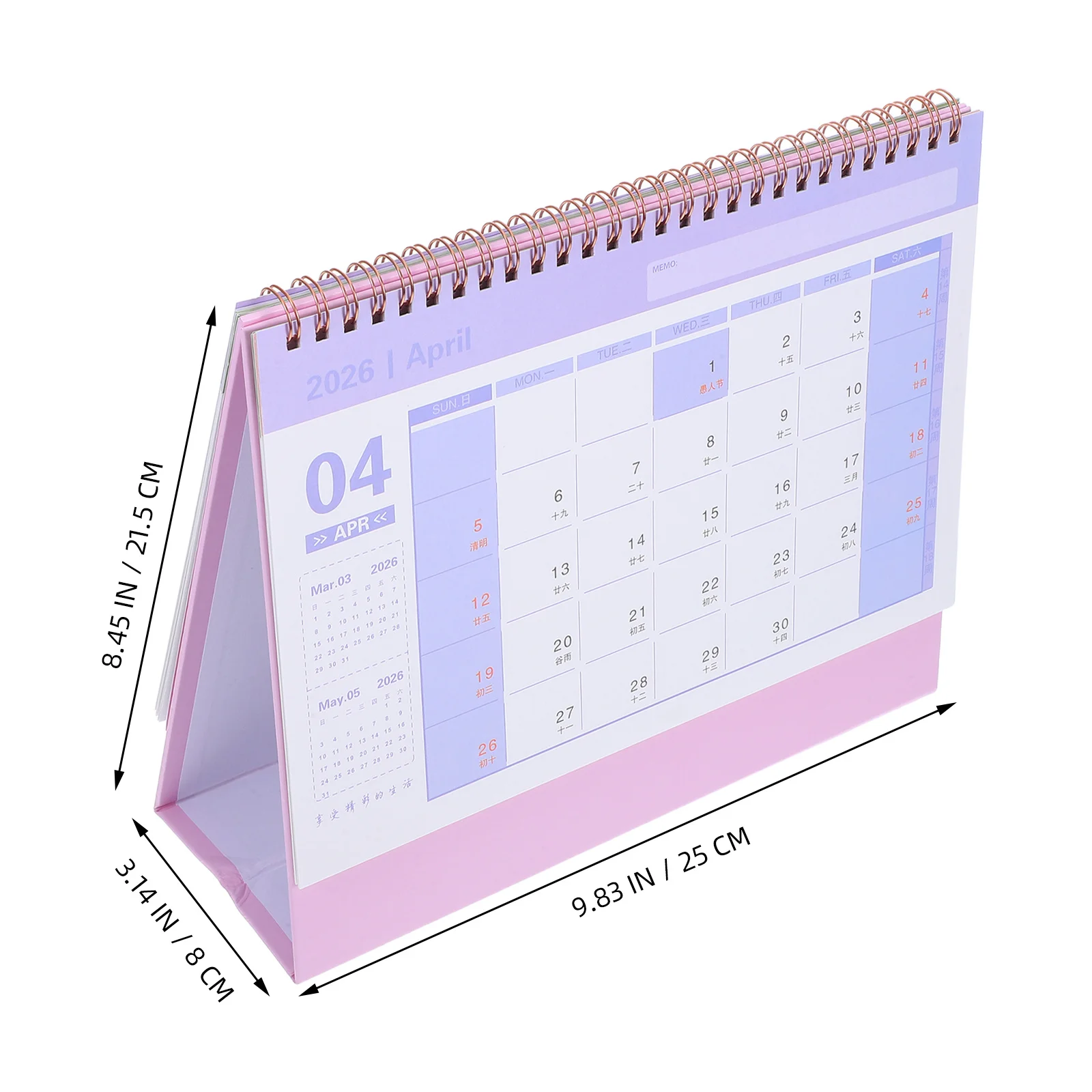 2026 Desk Calendar Green Minimalist Stand Up Foldable Design Desktop Planner for Home Office Use Monthly Planner Desktop