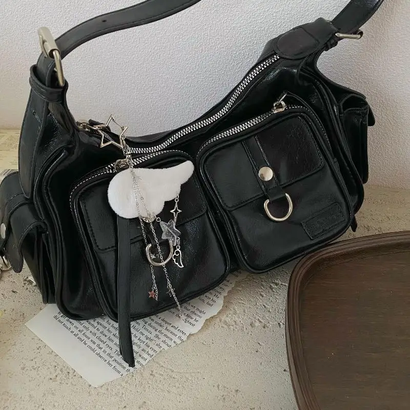 INS стиль ретро ткань цепочка со звездой крыло кулон брелок Y2K ангел цепочка для мобильного телефона орнамент украшения аксессуары подарки