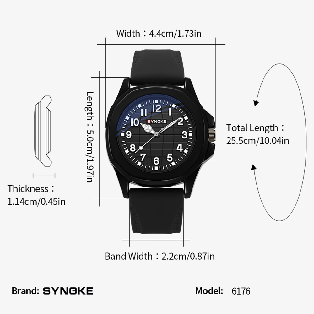 Мужские кварцевые часы, корпус из сплава и силиконовый ремешок для часов