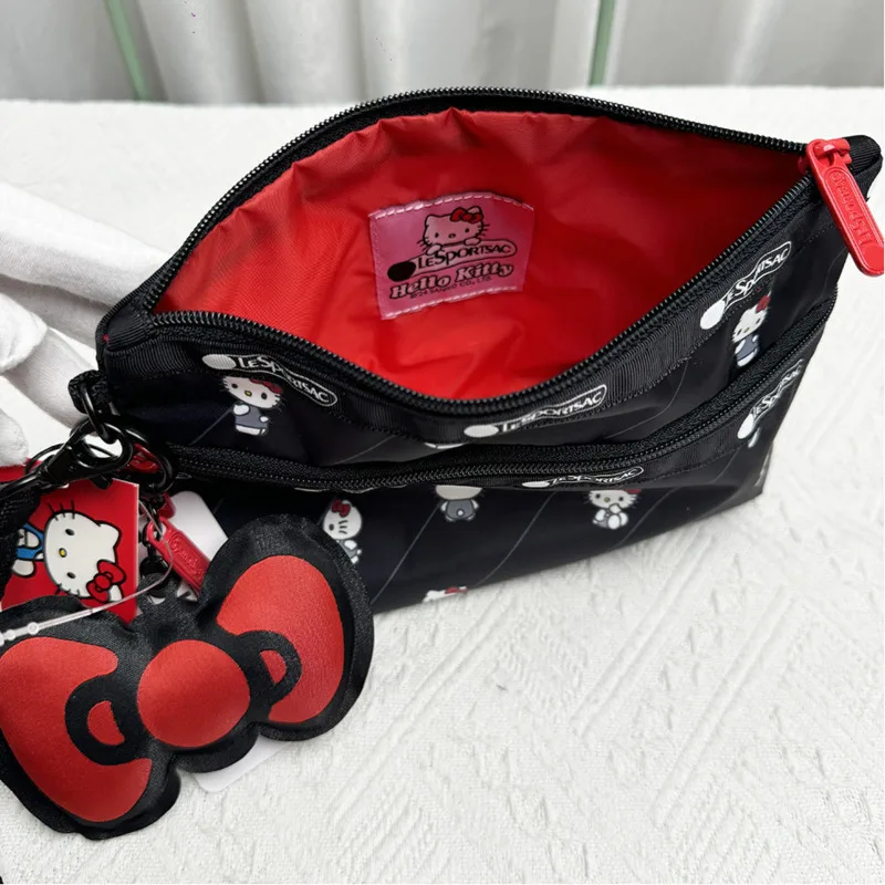 Miniso Waterproof Hellokitty Kawaii Storage Bags Cute Cartoon KT Printed Handbags Casual High Capacity Cosmestic Bags Girls Gift