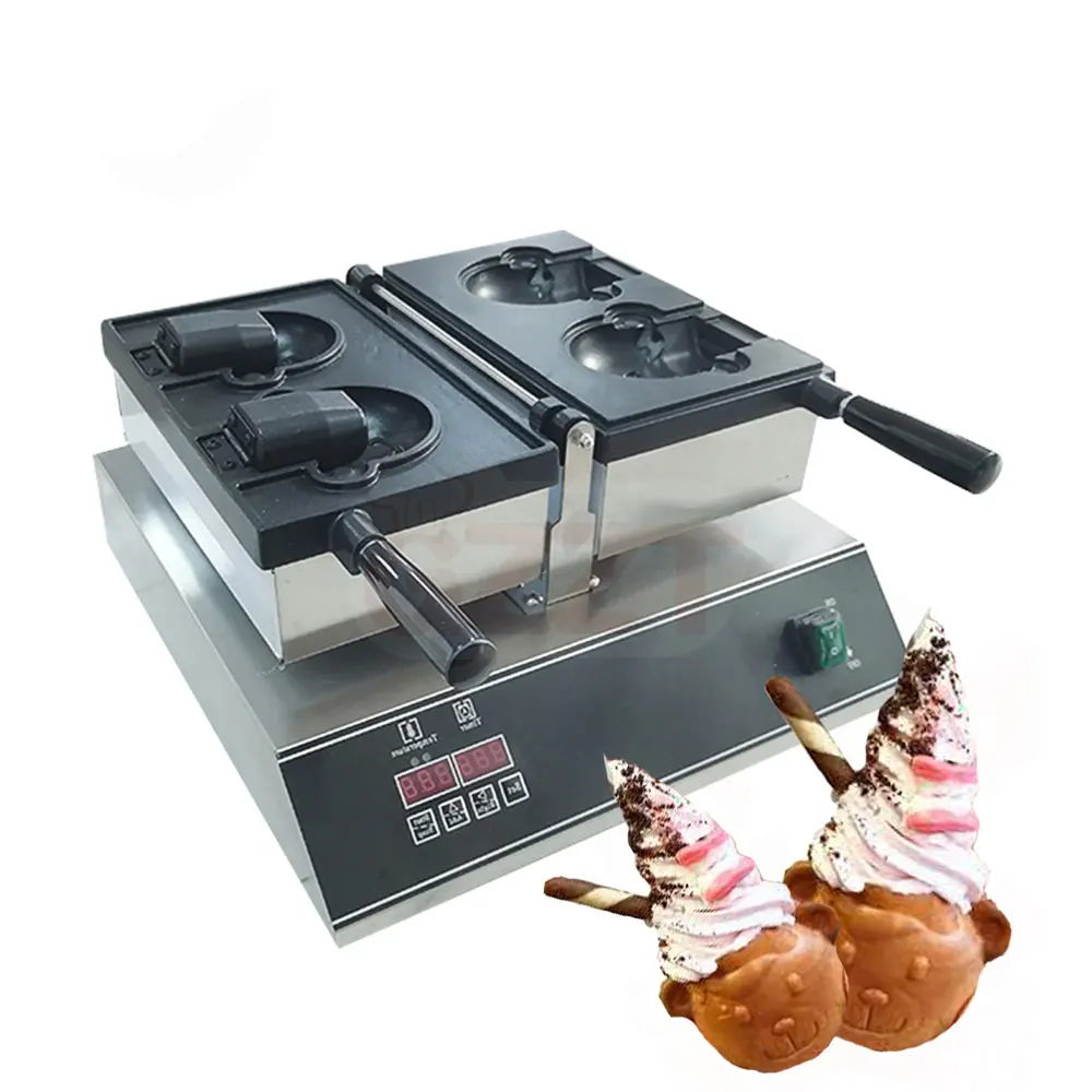 

2026, New modelProfessional Waffle Manufacturer Supplier 110/220V Electric Non-stciking Bear Shaped Ice Cream Cone Taiyaki Waffl
