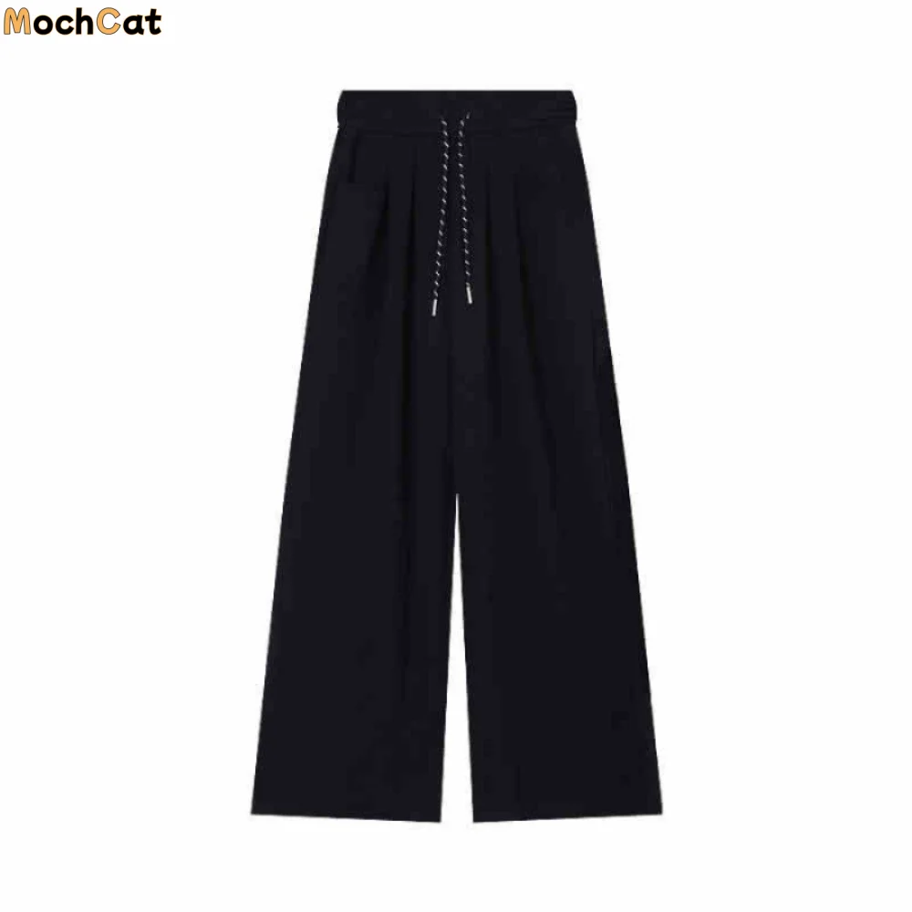

Breathable Drawstring Straight Leg Pants High Waist Workout Trousers Casual Pants Women Autumn Loose Wide Leg Pants Streetwear