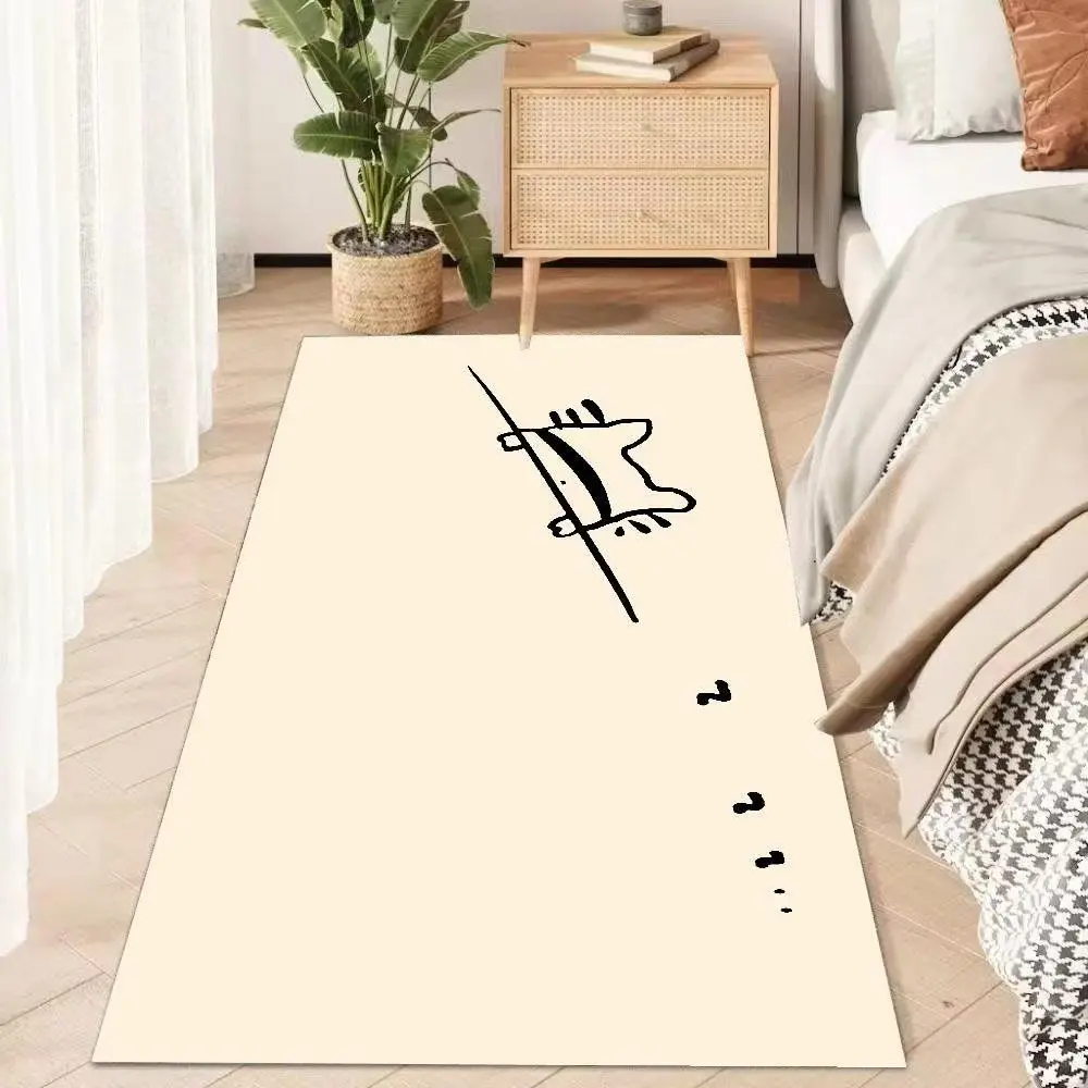 VIKAMA Cute Cartoon Carpet Thickened Encrypted Soft Pile Non-Slip Pad Bedroom Living Room Children's Room Soft Cute Home Decor