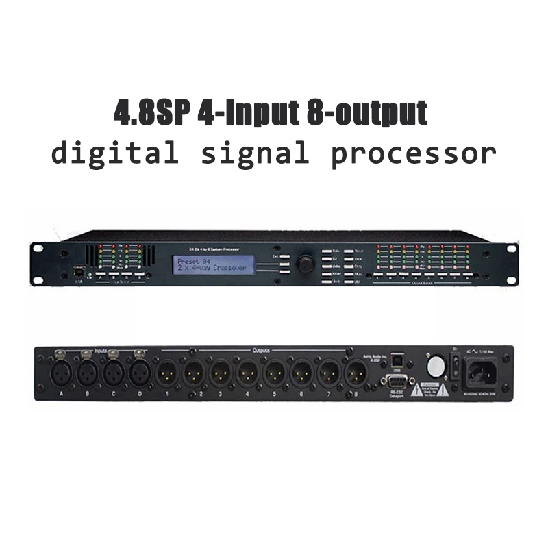 

DSP Professional Audio Processor 4 In 8 Out With rs-232 Interface 4.8sp Digital Audio Processor Fir Speaker Management System