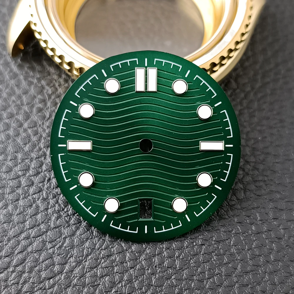 31.5MM Diameter Watch Dial Green Luminous for NH35 Movement Accessories Watch Parts For Wristwatches