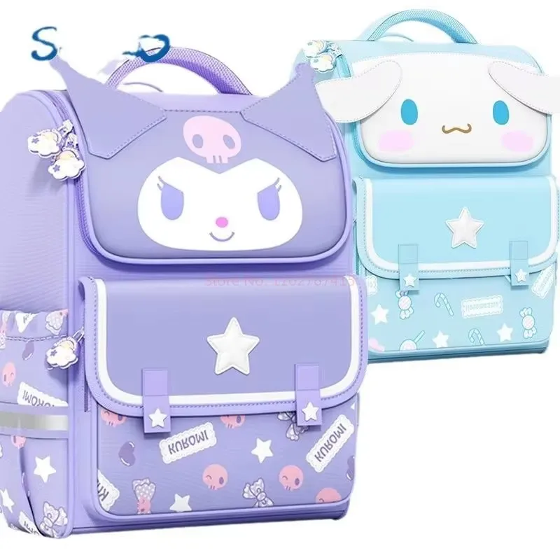 Sanrio Schoolbag Kuromi Cinnamoroll Melody Kate Backpack Primary School Students Girls Children To Reduce Burden Bookbag 2024new