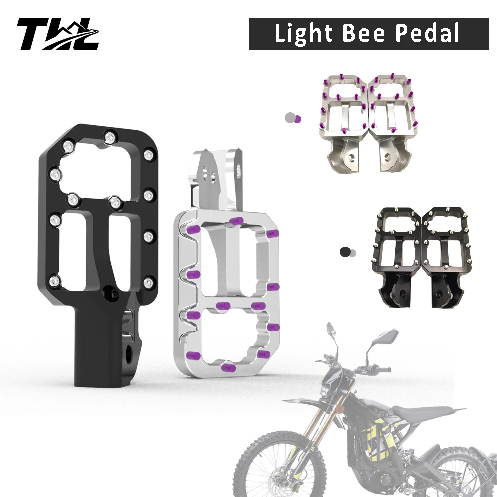 AliExpress NONE CNC Pedal Aluminum Mounting Pedals Foot Rests For Sur-Ron Surron Light Bee S X Electric Off-Road Bike parts Motorcycle Foot Pegs