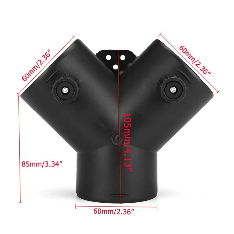 LICE-3X Connettore di scarico per presa d'aria per riscaldatore di parcheggio a forma di Y da 60 mm con doppia valvola di regolazione per riscaldatore d'aria Webasto