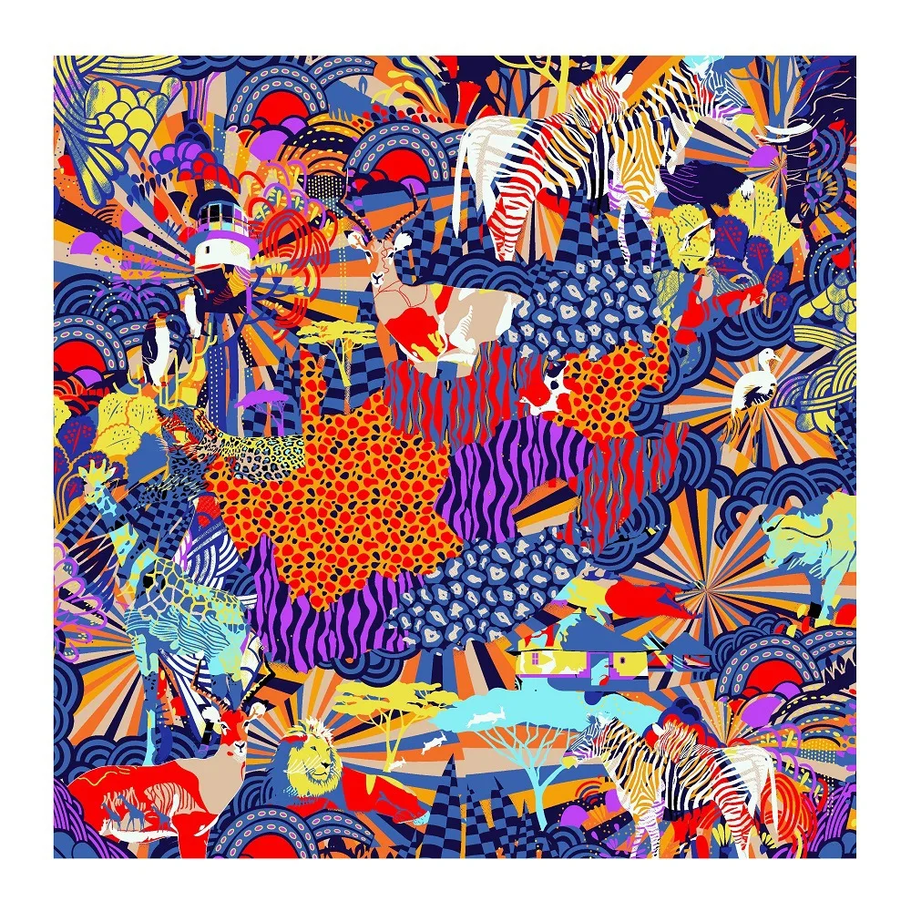 

Роскошный саржевый шелковый шарф с животным принтом, новый дизайн, платок с принтом, женская шаль на шею, пляжная накидка, женские галстуки-бабочки