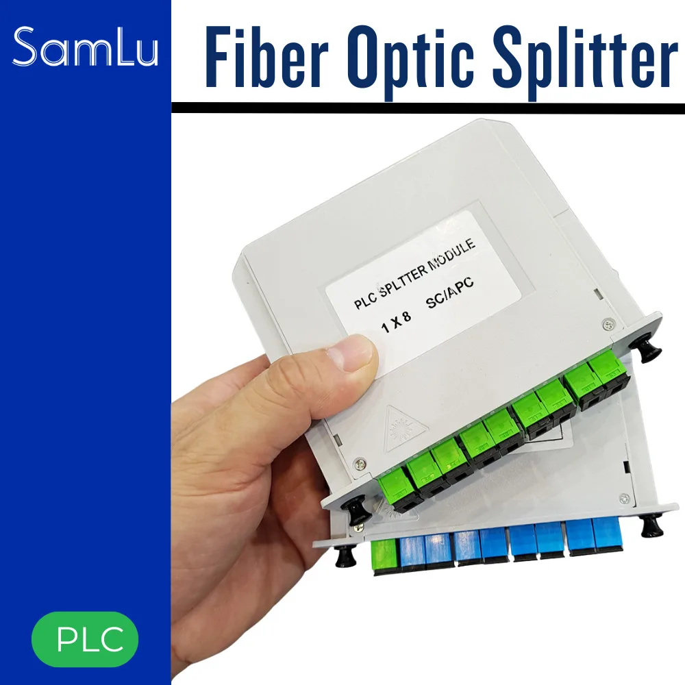1X8 1:8 Fiber Optical PLC Splitter Cassette BOX SC APC UPC Card Inserting Module  SC APC Cassette Box Plug-In Type 8 Ports