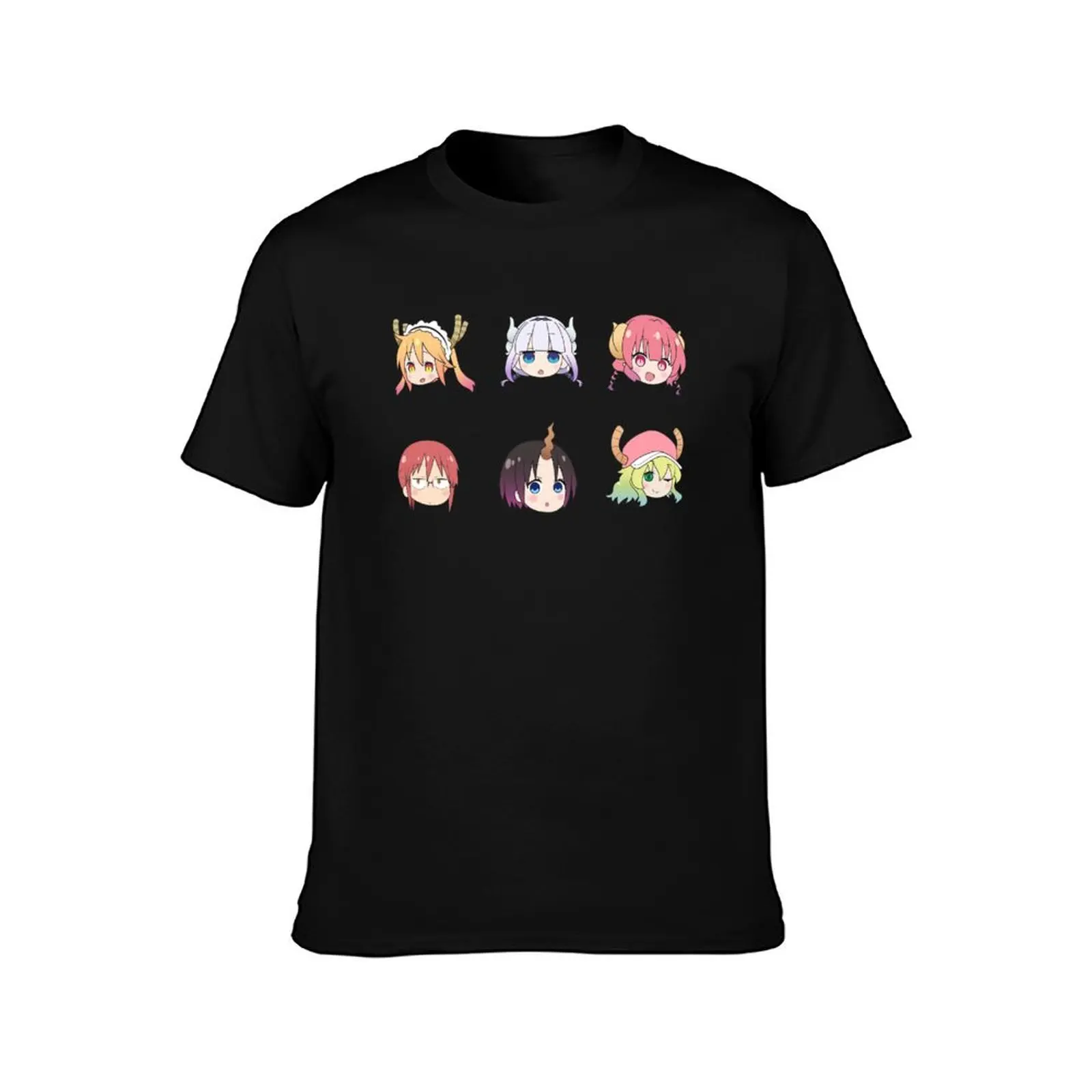 Miss Kobayashi's Dragon Maid Chibi Heads T-Shirt t shirts cotton 100% T-Shirt