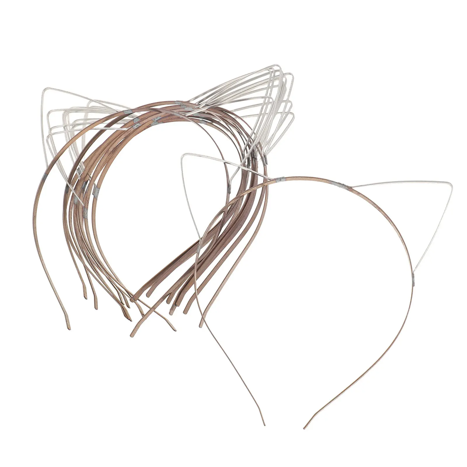 30Pcs Metal Cat Ears Headband Base Unfinished Wire Frame Stable DIY Craft Hairband Supplies Cartoon Ear Headband Making Base