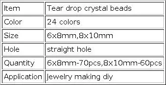 60/70PCS 8/10mm Kristall Tropfen Form Perlen für Schmuck Machen Waterdrop AB Glas Perlen lose Schmuck Perlen DIY Armbänder – Detail 2