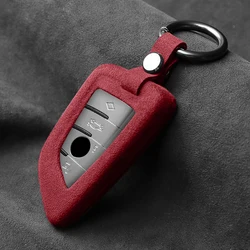 Alcantara Car Key Case Cover For BMW X1 X3 X5 X6 Series 1 2 3 5 7 F15 F16 F20 F22 F30 F32 G30 Keychain Accessories